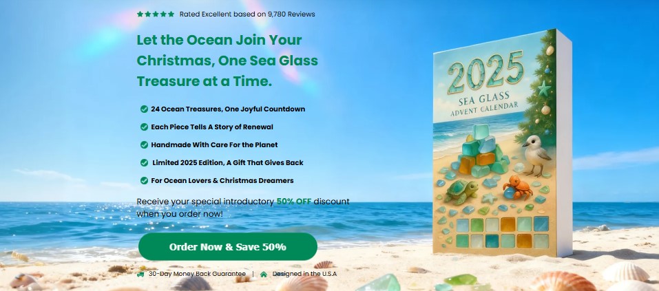 Sea Glass Advent Calendar UK – [Holiday Special] Bring Coastal Charm to Your Holiday Season!